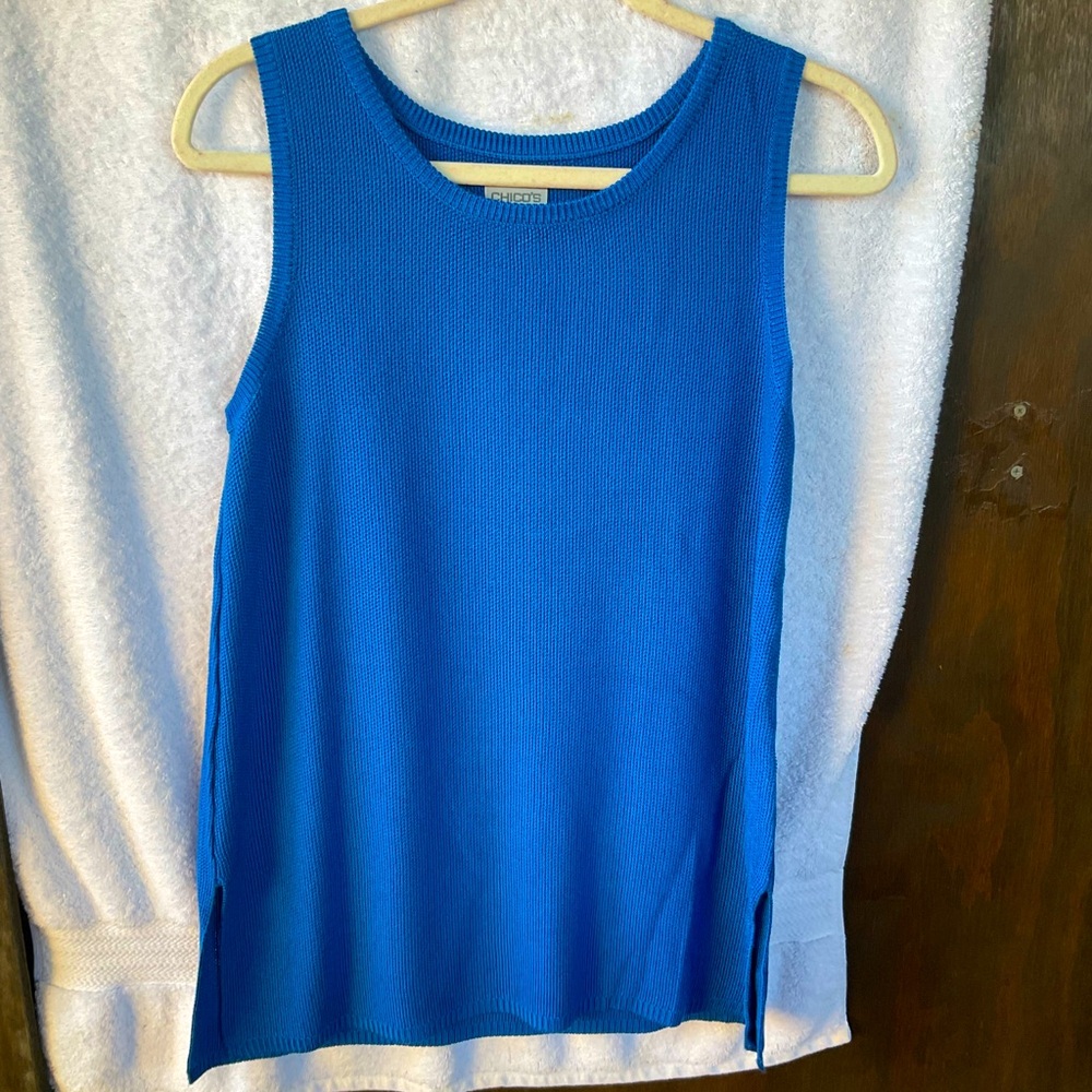 Chico’s Apparel Pebblestitch Sleeveless Knit Brilliant; NWT; M/8